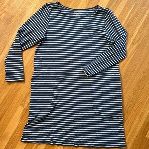 Blue and white stripped dress with pockets